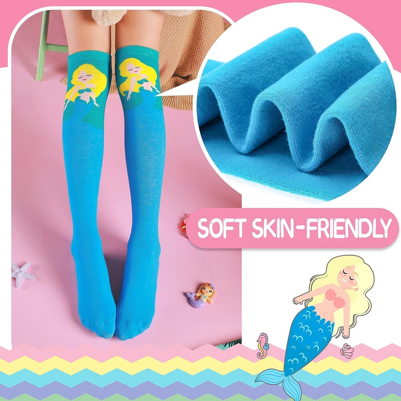 ANTSANG Kids Girls Knee High Socks Long Boot Crazy Silly Fun Gift Cute Tall Animal Socks for Child 6 Pairs - Image 2
